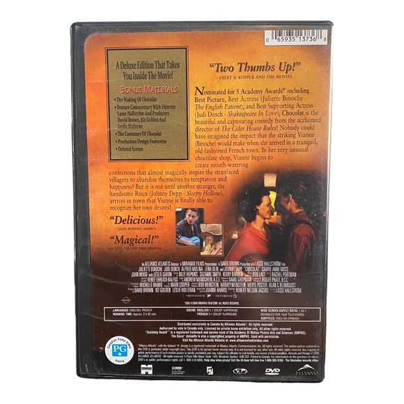 Chocolat DVD Movie 🎥 5/$15🎥 - Picture 2 of 3